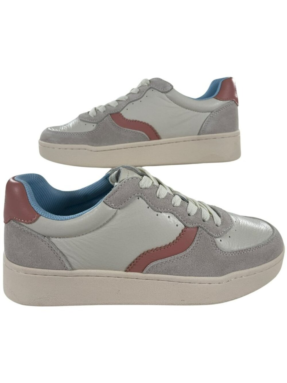 Soludos Roma Sneakers White/Dusty Rose Leather Casual Women's Sz 8 MSRP$140 NEW